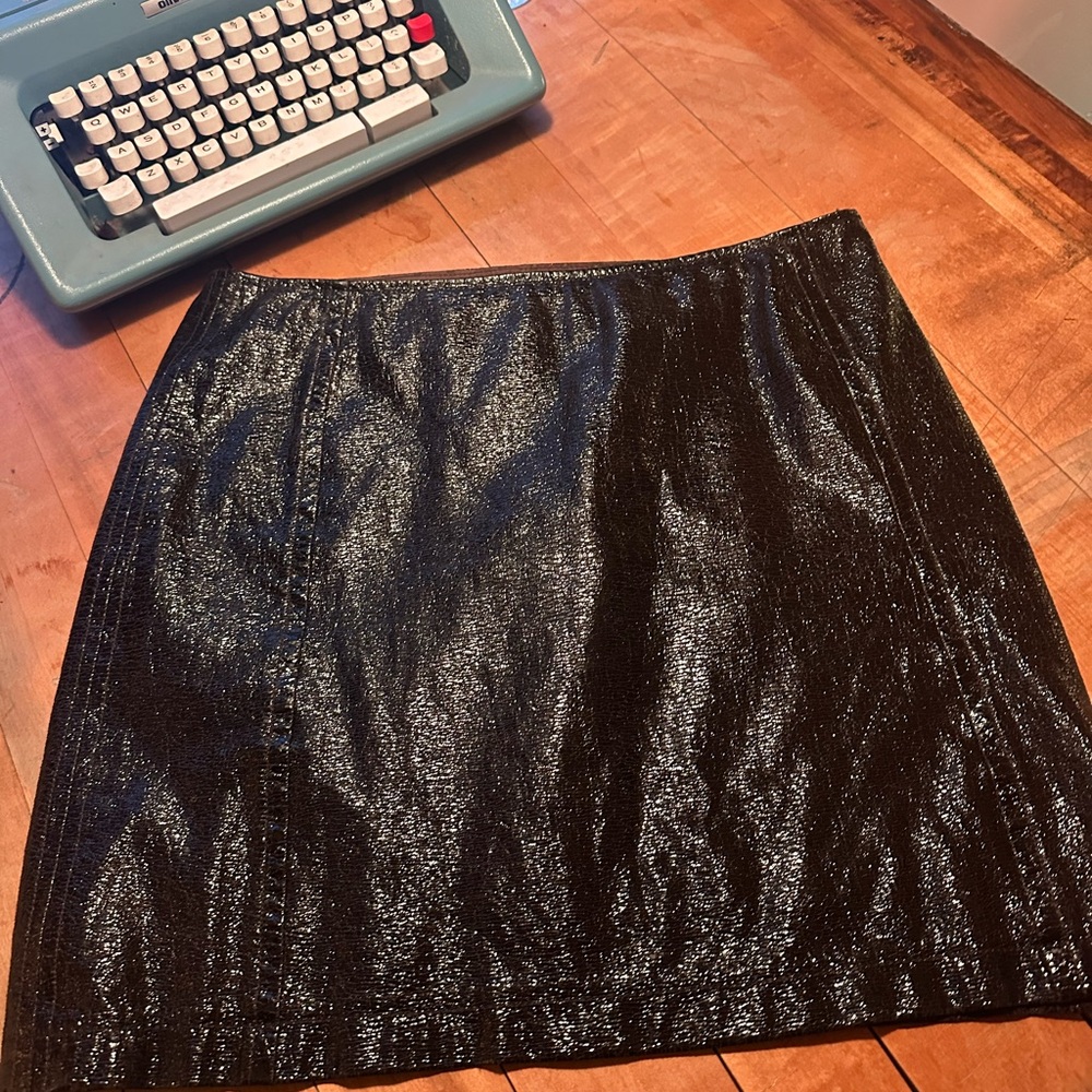 Vintage Sportalm Shimmering Black Mini Skirt Office Siren Glitterati Mob Wife